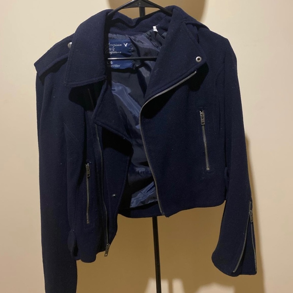 Blue bomber jacket